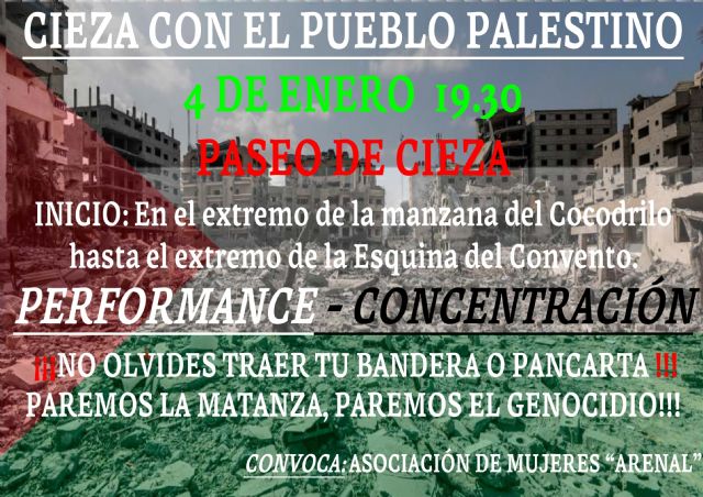 Podemos-Cieza apoya la iniciativa de la Asociación de Mujeres Arenal en defensa del pueblo palestino