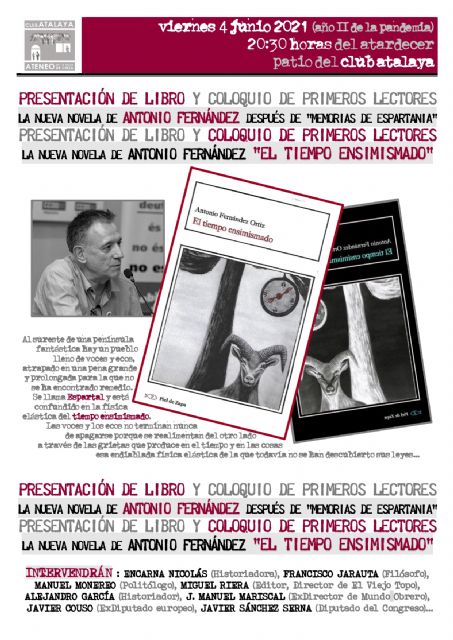 Presentación de 'El tiempo ensimismado', la nueva novela de Antonio Fernández