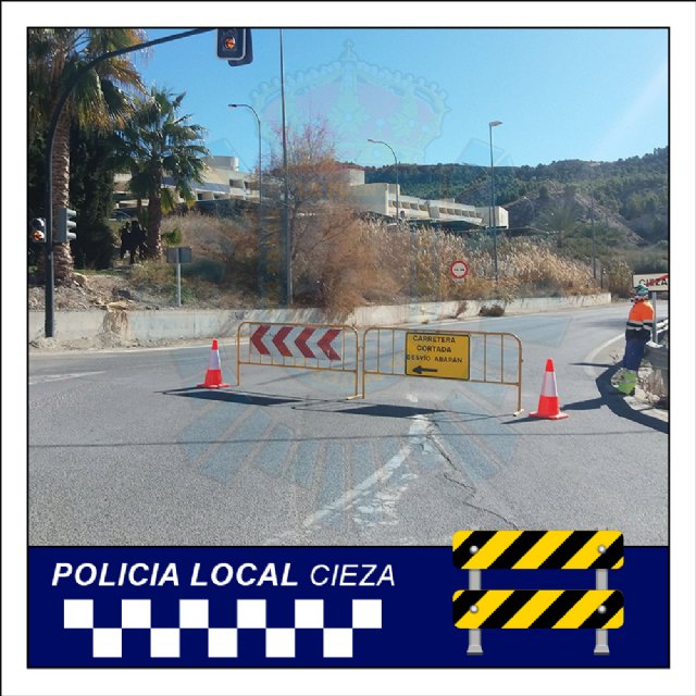 La carretera de Abarán, cortada por obras