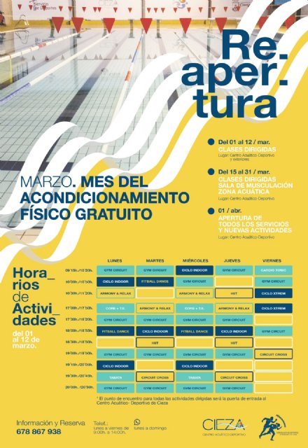 La Concejalía de Deportes ofrece un programa de acondicionamiento físico gratuito