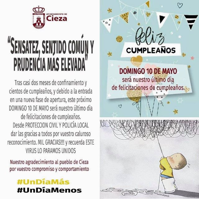 Las felicitaciones de cumpleaños de Protección Civil concluirán el próximo domingo
