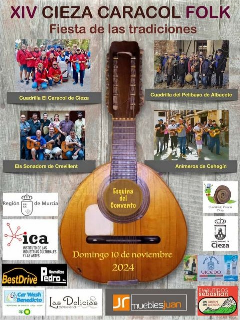 El mercadillo artesanal de noviembre viene este domingo cargado con el XIV Cieza Caracol Folk Fiesta de las Tradiciones