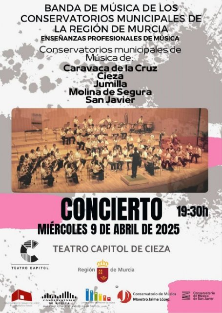 El Capitol, escenario del concierto de la banda de música de los conservatorios municipales de la Región de Murcia