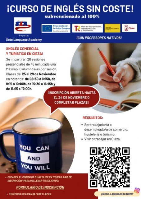 La Concejalía de Comercio lanza un curso de inglés comercial y turístico