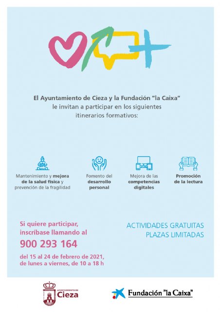 El Ayuntamiento de Cieza, en convenio con la Fundación 'la Caixa' impulsa talleres virtuales para las personas mayores