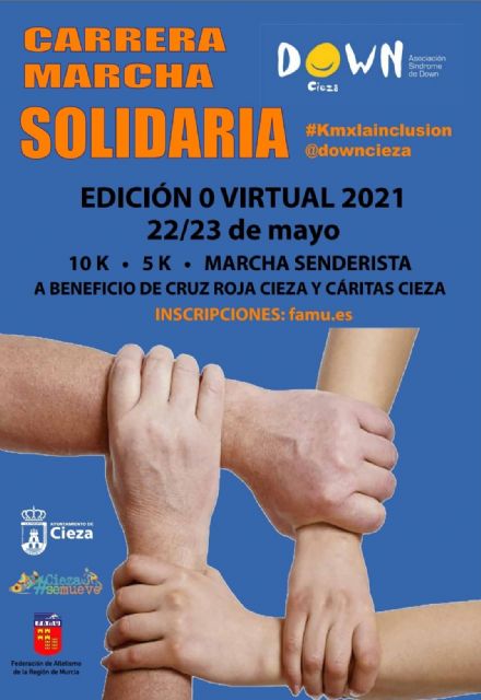 El 22 y 23 de mayo, kilómetros virtuales y solidarios con Down Cieza