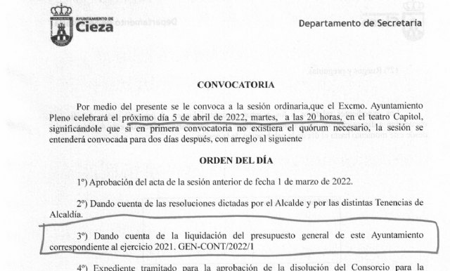 Afirman desde el Gobierno que 'todos los concejales han tenido a su disposición la documentación que exige la ley'