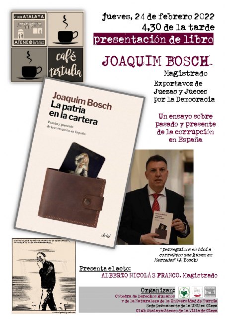 El prestigioso magistrado Joaquim Bosch viene al Club Atalaya
