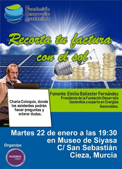 Podemos Cieza inicia un ciclo de charlas y debates para poner en valor y fomentar el uso de las energías renovables y sostenibles