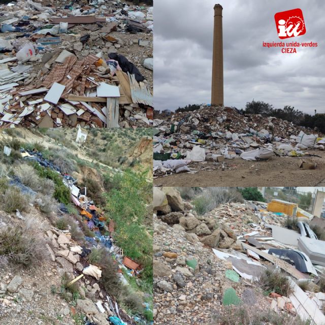 IU-Verdes alerta de una escombrera junto a la antigua chimenea de 'Los Guiraos'