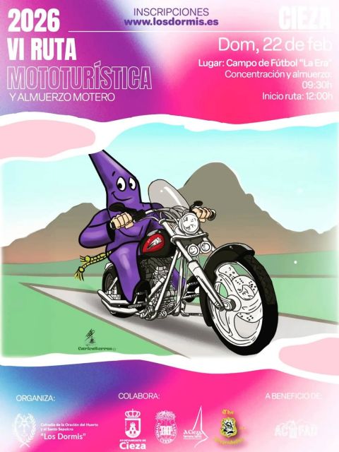 VI Ruta Mototurística y Almuerzo Motero Floración de Cieza a beneficio de ACIFAD