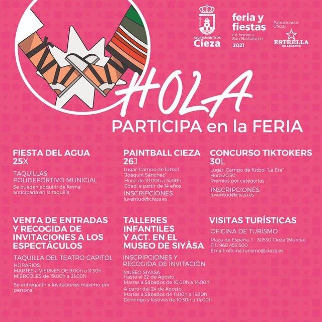 El Ayuntamiento informa sobre los días para recoger las invitaciones para actividades de feria