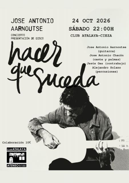 El guitarrista flamenco José Antonio Aarnoutse presenta en Cieza su segundo disco, Hacer que suceda