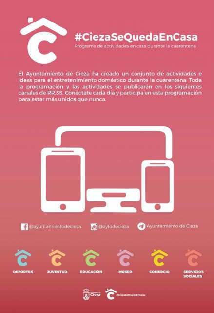 El Ayuntamiento crea un programa de actividades para el entretenimiento en casa mientras dure la cuarentena