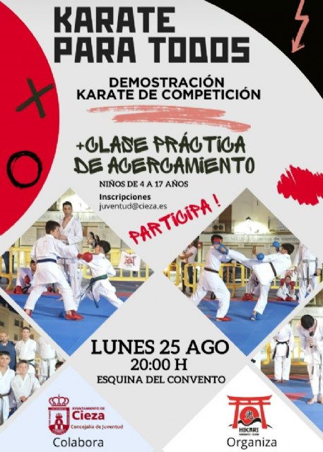Abierto el plazo de inscripción para participar en la actividad 'Karate para todos' este lunes de feria y fiestas