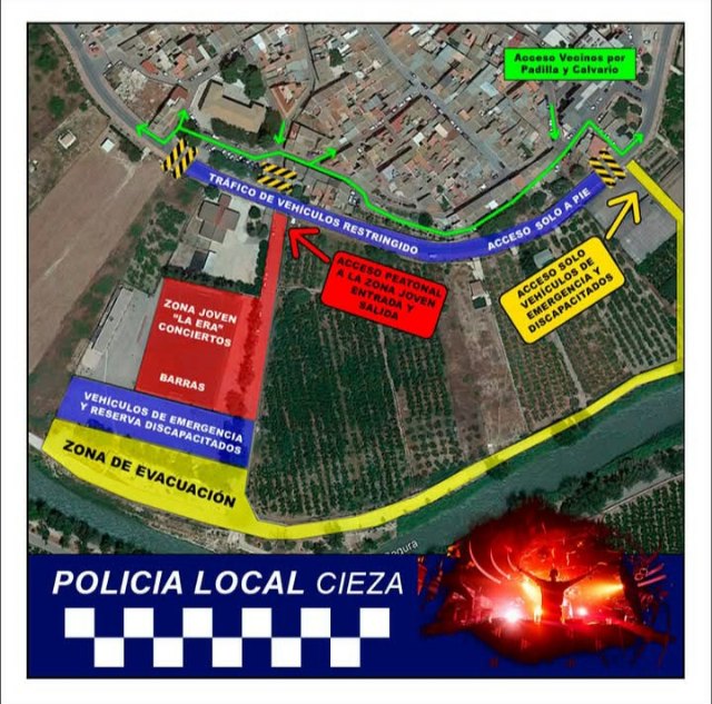La Policía Local informa a los vecinos del acceso a la Zona Joven del recinto de La Era