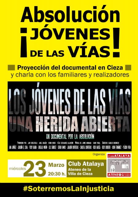 Proyección del documental 'Los jóvenes de las vías. una herida abierta´ en el Club Atalaya