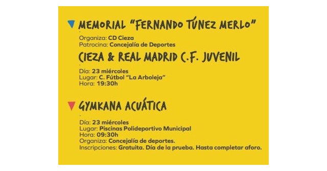 Las actividades deportivas piden paso en la programación de la Feria y Fiestas de Cieza
