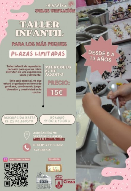Dulce Tentación organiza un taller infantil de repostería