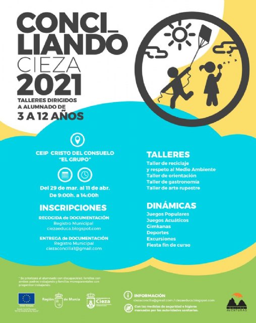 La Concejalía de Educación oferta los talleres de Semana Santa 'Conciliando Cieza 2021'