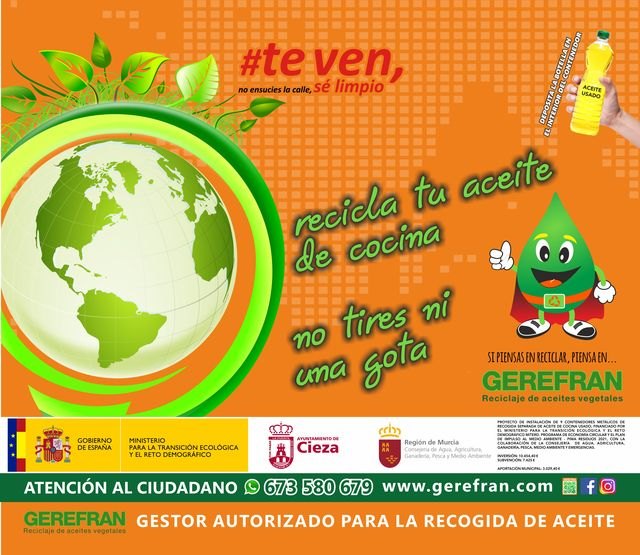 Se instalan nueve contenedores más para el reciclaje del aceite de cocina usado