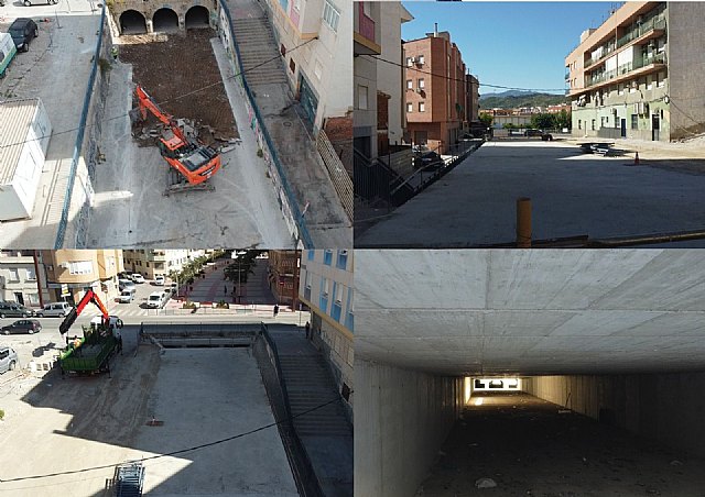 Saorín comprueba que las obras de cubrimiento de la rambla de El Realejo están muy avanzadas