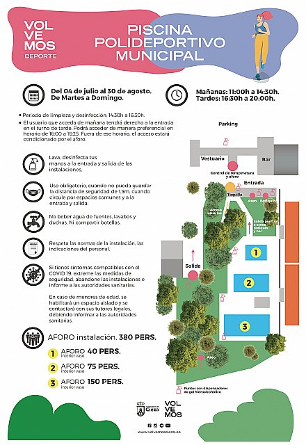 Apertura de las piscinas de verano del Polideportivo Municipal Mariano Rojas de Cieza