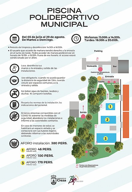 Apertura de las piscinas de verano del Polideportivo Municipal Mariano Rojas Temporada 2021