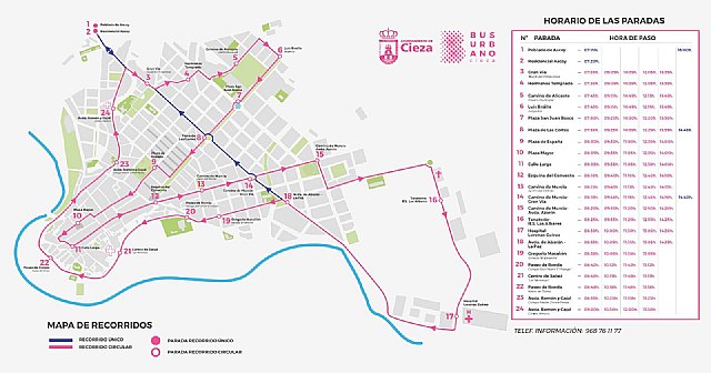 Horario y Ruta del nuevo servicio de autobús urbano