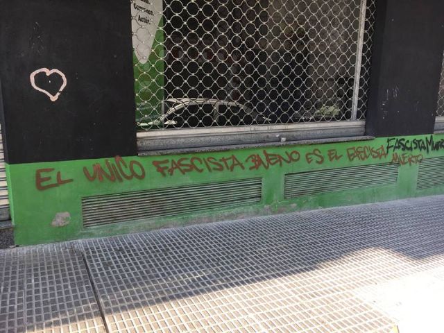 VOX denuncia la aparición de pintadas de amenazas de muerte en su nueva sede de Cieza