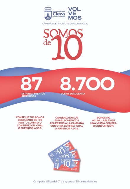 Ochenta y siete establecimientos se adhieren a la campaña de Comercio 'SOMOS DE 10'