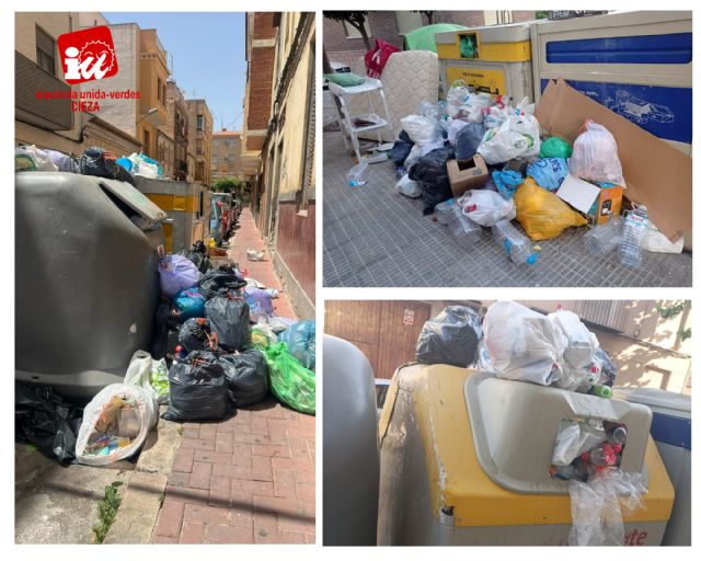 IU-Verdes 'exige' a Tomás Rubio que ponga fin a la 'acumulación de basura' en las calles de Cieza