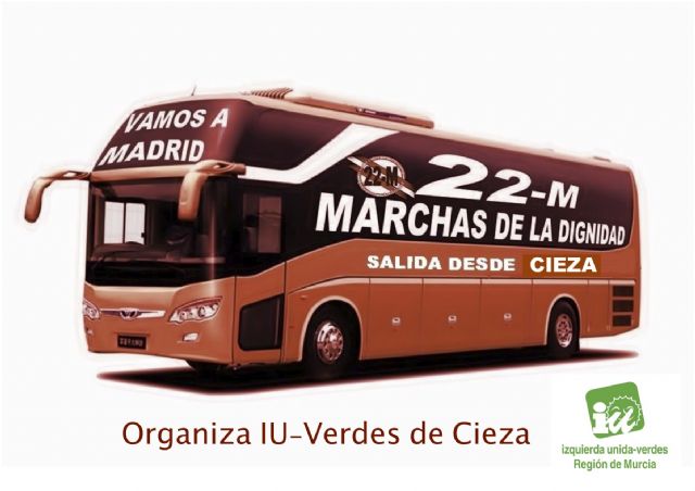 IU-Verdes de Cieza fleta autobuses a Madrid para acompañar a las 'Marchas de la Dignidad 22M'