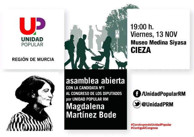 Unidad Popular presentará en Cieza su programa electoral el próximo 13 de noviembre, a las 19,30 horas