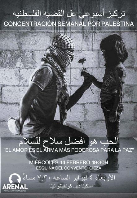 La asociación de mujeres Arenal continúa con las concentraciones semanales de apoyo a la causa palestina