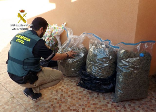 La Guardia Civil desmantela en Cieza un punto de almacenamiento de marihuana