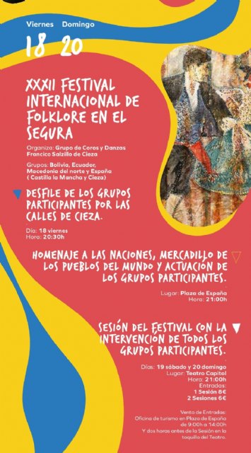 La Feria y Fiestas de Cieza calientan motores con el inicio del XXXIII Festival Internacional de Folclore en el Segura