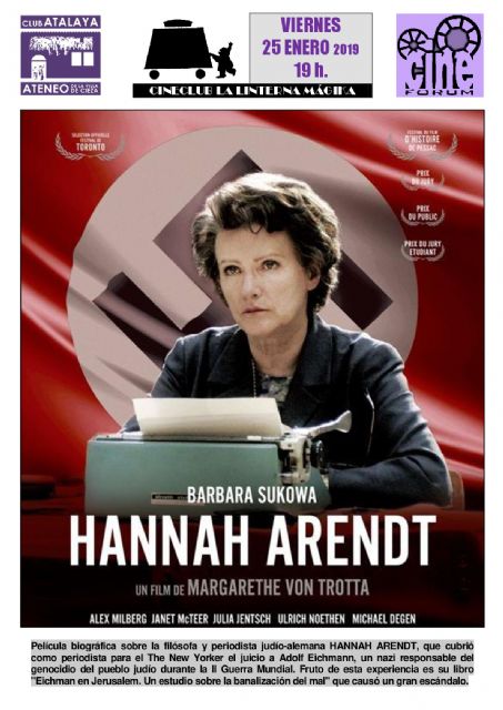 Cine forúm 'Hannah Arendt', la banalidad del mal