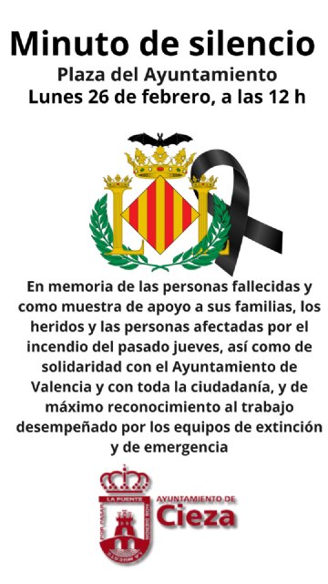 Minuto de silencio por los fallecidos en el incendio de Valencia