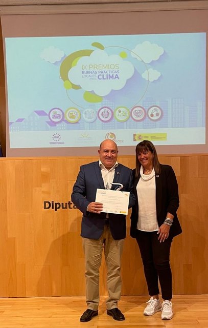 El alcalde de Cieza recoge el premio 'Soluciones basadas en la Naturaleza' de la Red Española de Ciudades por el Clima