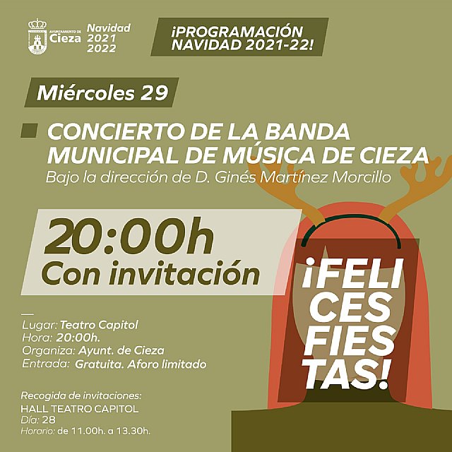 Las invitaciones para el concierto de la Banda Municipal, disponibles este martes en el Capitol
