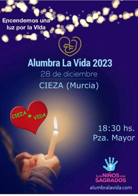 Cieza+Vida organiza este jueves por la tarde la actividad 'Alumbra la vida' en la Plaza Mayor