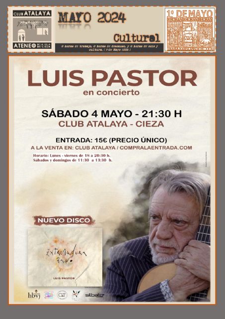 Luis Pastor presenta el sábado 4 de Mayo su disco ´Extremadura Fado´ en el Club Atalaya