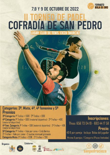 La Cofradía de San Pedro presenta su II Torneo de Pádel